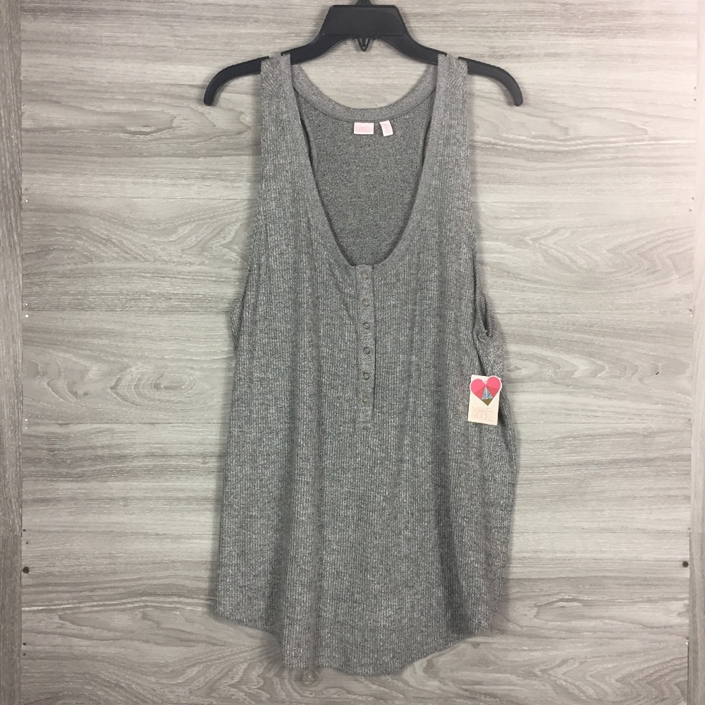 Make + Model Gray Button Tank Top
